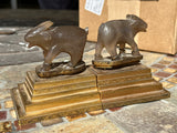 Qing Chinese Agate Goat Bookends