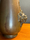 High Relief Taisho Bronze Foo Dog vase