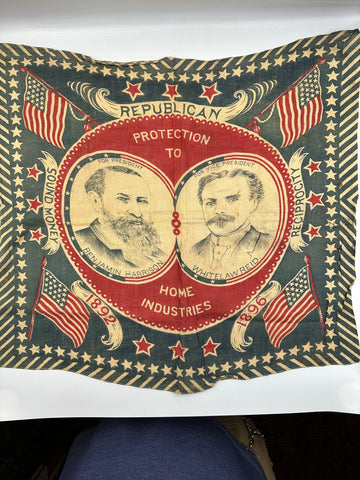 1896 Benjamin Harrison Campaign Handkerchief