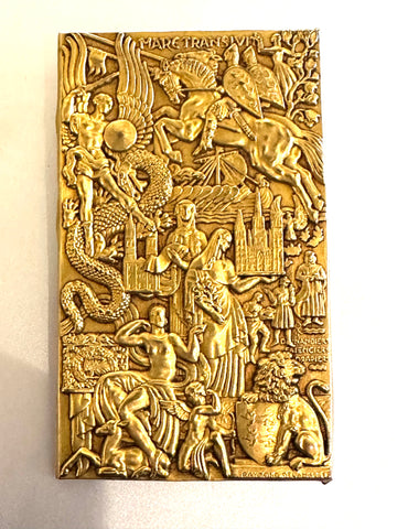 Raymond Delamarre Gilt Brass Plaque