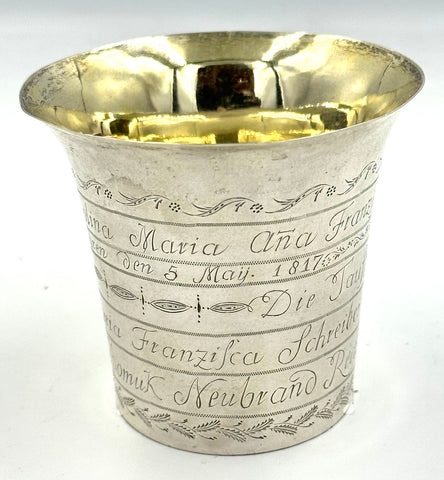 1817 German Gilt Silver Christening Cup