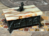 Art Deco Schnauzer Cigarette Box With Onyx Lid